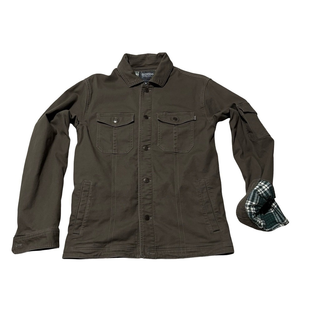 Outdoor Research Deadpoint Jacket Flannel Lined Button Up Size Small 19x27